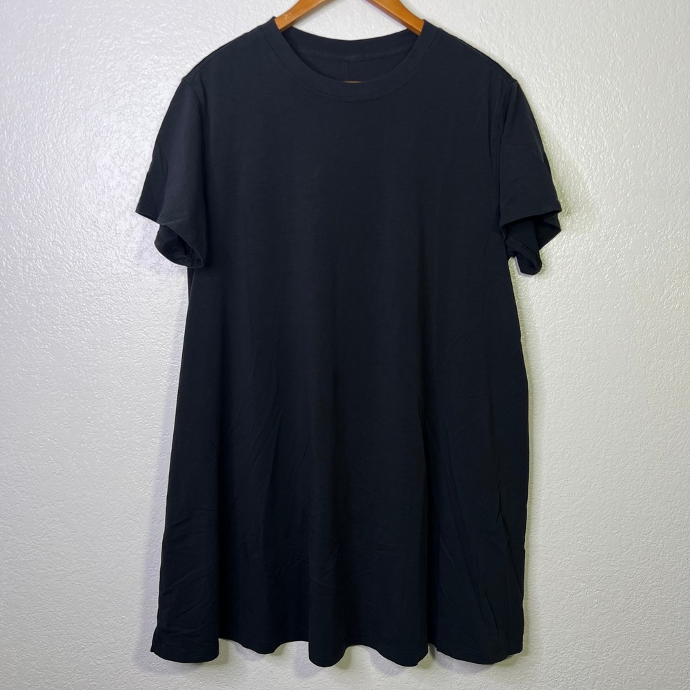 Lululemon All Yours T-Shirt Dress Black Size 8 Short Sleeve Mini Relaxed Fit